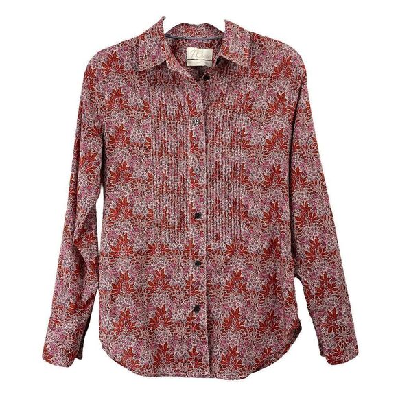 J. Crew Slim-fit cotton tuxedo‎ shirt in Liberty Aubrey Forest floral Sz 00 - Picture 4 of 11